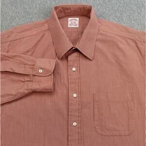 Brooks Brothers Shirt Mens 17.5 - 33 Striped 100% Cotton Button Up
